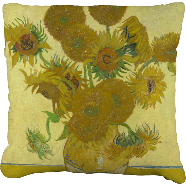 Custom Sunflowers (Van Gogh 1888) Faux-Linen Throw Pillow 26"
