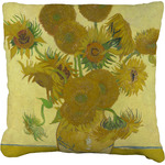 Sunflowers (Van Gogh 1888) Faux-Linen Throw Pillow