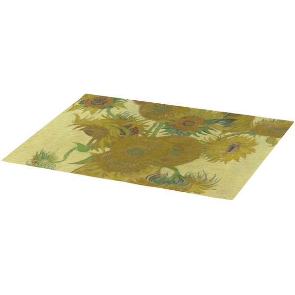 Sunflowers (Van Gogh 1888) Burlap Placemat (Angle View)