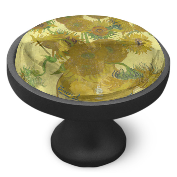 Sunflowers (Van Gogh 1888) Cabinet Knob - Black - Side
