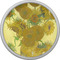 Sunflowers (Van Gogh 1888) Cabinet Knob - Nickel - Front