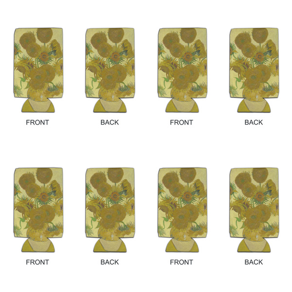 Sunflowers (Van Gogh 1888) Can Cooler - 16oz - Set of 4 - Front & Back
