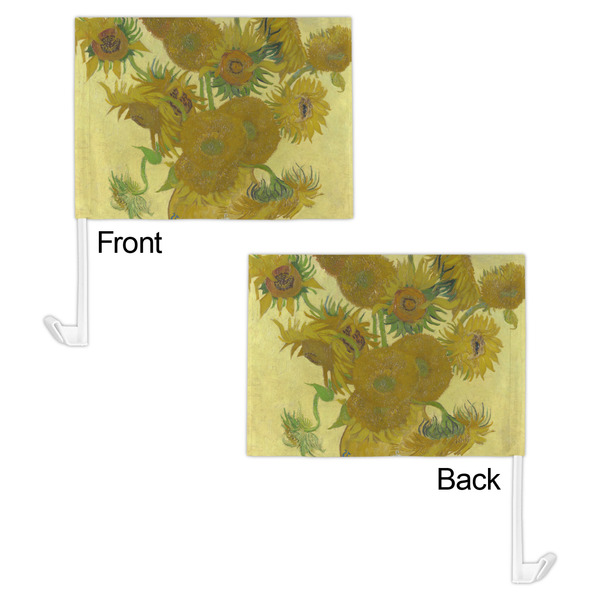 Sunflowers (Van Gogh 1888) Car Flag - 11" x 8" - Front & Back View