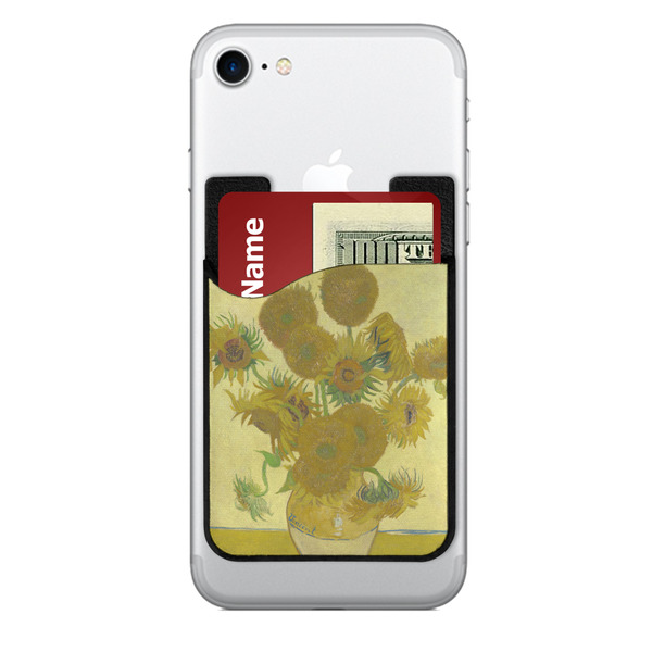Custom Sunflowers (Van Gogh 1888) 2-in-1 Cell Phone Credit Card Holder & Screen Cleaner