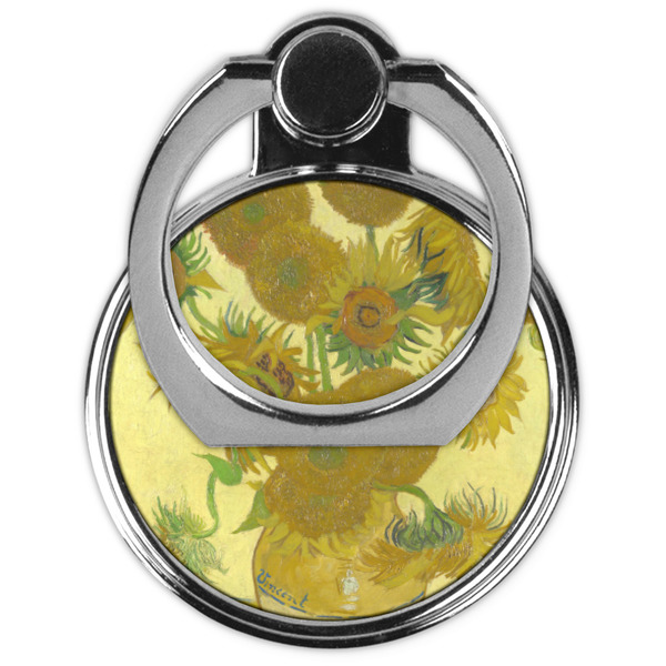 Sunflowers (Van Gogh 1888) Cell Phone Ring Stand & Holder - Front (Collapsed)