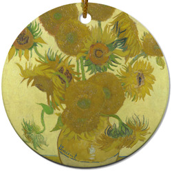 Sunflowers (Van Gogh 1888) Round Ceramic Ornament