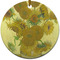 Sunflowers (Van Gogh 1888) Ceramic Flat Ornament - Circle (Front)