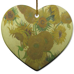 Sunflowers (Van Gogh 1888) Heart Ceramic Ornament