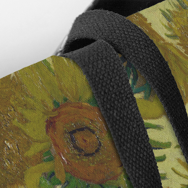 Sunflowers (Van Gogh 1888) Closeup of Tote w/Black Handles
