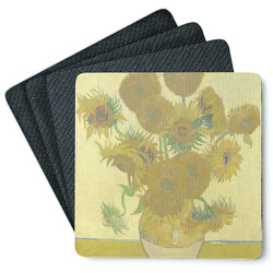 Sunflowers (Van Gogh 1888) Square Rubber Backed Coasters - Set of 4