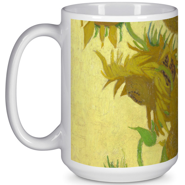 Custom Sunflowers (Van Gogh 1888) 15 Oz Coffee Mug - White
