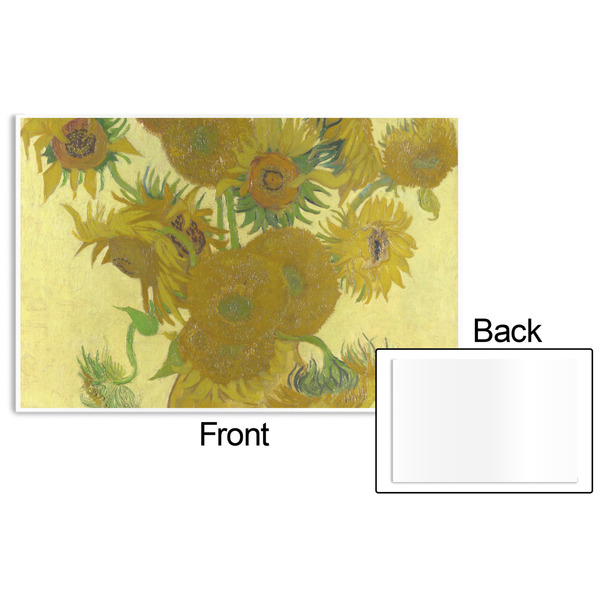 Sunflowers (Van Gogh 1888) Disposable Paper Placemat - Front & Back