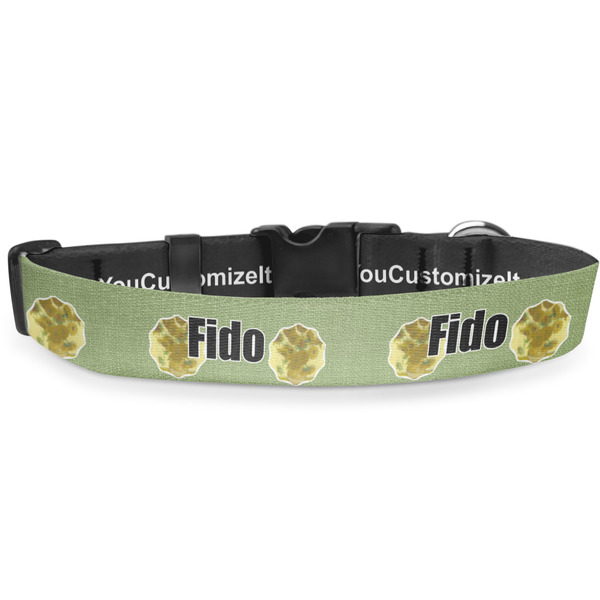 Custom Sunflowers (Van Gogh 1888) Deluxe Dog Collar - Double Extra Large (20.5" to 35")