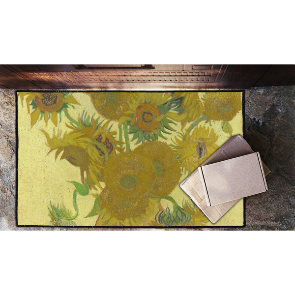 Sunflowers (Van Gogh 1888) Door Mat - 60"x36" - Lifestyle