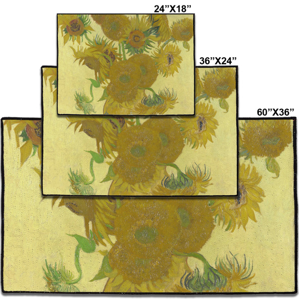 Sunflowers (Van Gogh 1888) Door Mats - Size Comparison