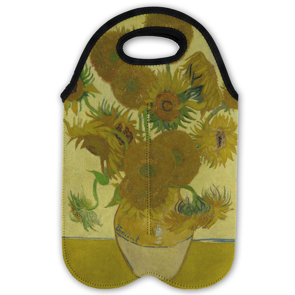 Sunflowers (Van Gogh 1888) Double Wine Tote - Flat