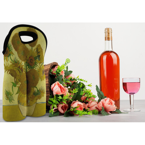 Sunflowers (Van Gogh 1888) Double Wine Tote - In Context