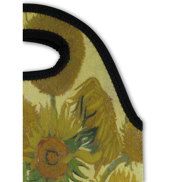 Sunflowers (Van Gogh 1888) Double Wine Tote - Top Closeup