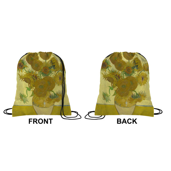 Sunflowers (Van Gogh 1888) Drawstring Backpack Front & Back Medium