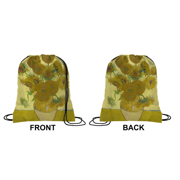 Sunflowers (Van Gogh 1888) Drawstring Backpack Front & Back Small