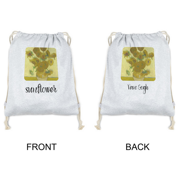 Sunflowers (Van Gogh 1888) Drawstring Backpacks - Sweatshirt Fleece - Double Sided - APPROVAL