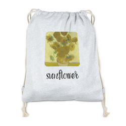 Sunflowers (Van Gogh 1888) Drawstring Backpack - Sweatshirt Fleece - Double Sided