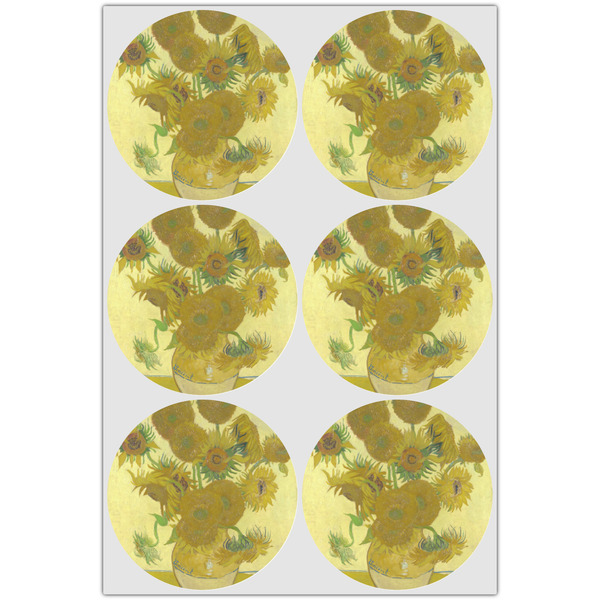 Sunflowers (Van Gogh 1888) Drink Topper - Large - Set of 6