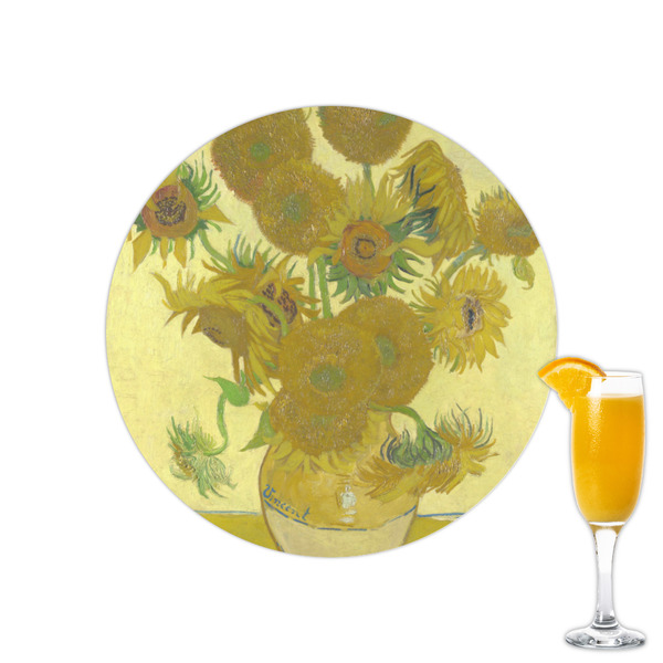 Custom Sunflowers (Van Gogh 1888) Printed Drink Topper - 2.15"