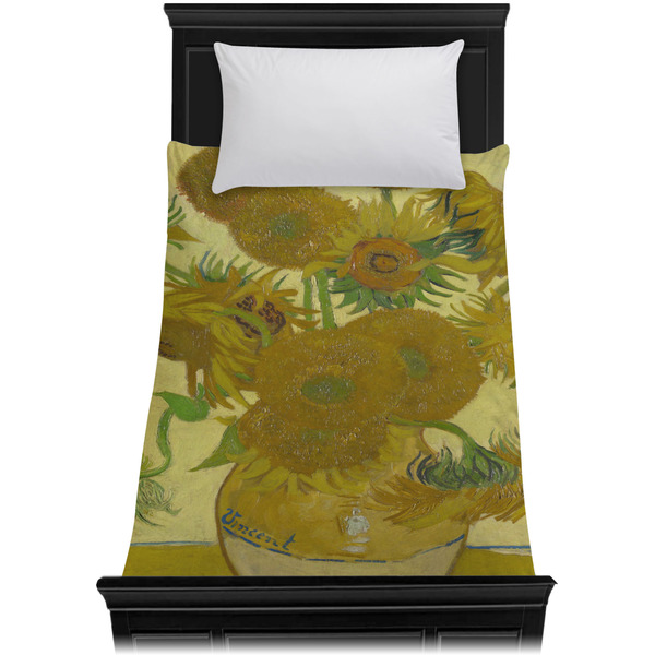 Sunflowers (Van Gogh 1888) Duvet Cover - Twin XL - On Bed - No Prop