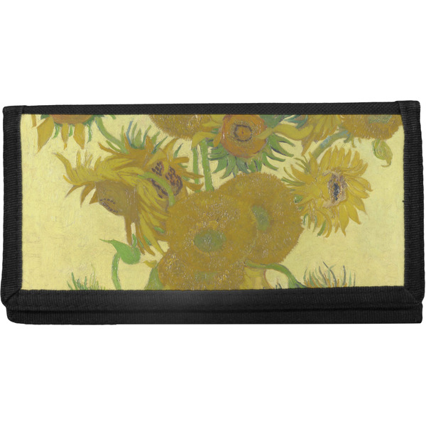 Custom Sunflowers (Van Gogh 1888) Canvas Checkbook Cover