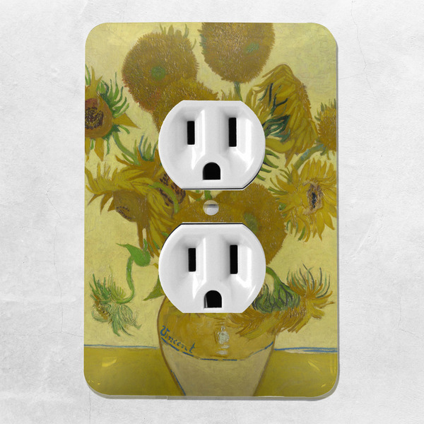 Sunflowers (Van Gogh 1888) Electric Outlet Plate - Lifestyle