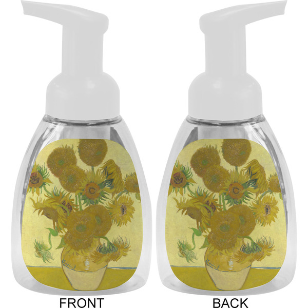 Sunflowers (Van Gogh 1888) Foam Soap Bottle - White - Front & Back