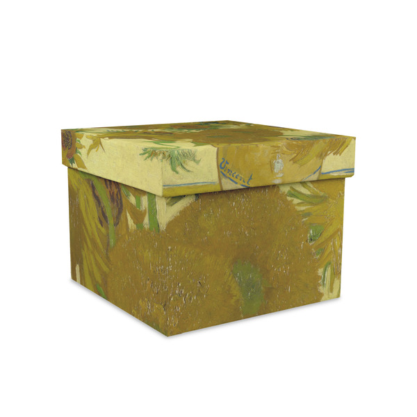 Custom Sunflowers (Van Gogh 1888) Gift Box with Lid - Canvas Wrapped - Medium