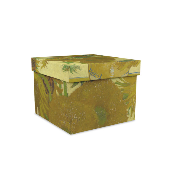 Custom Sunflowers (Van Gogh 1888) Gift Box with Lid - Canvas Wrapped - Small