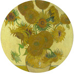 Sunflowers (Van Gogh 1888) Round Glass Cutting Board - Medium