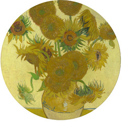 Sunflowers (Van Gogh 1888) Round Glass Cutting Board