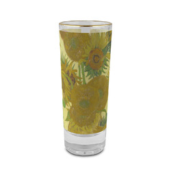 Sunflowers (Van Gogh 1888) 2 oz Shot Glass - Glass with Gold Rim