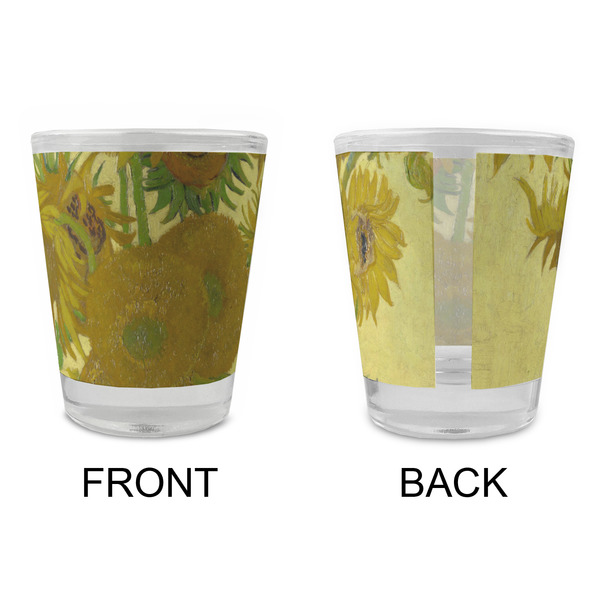 Sunflowers (Van Gogh 1888) Glass Shot Glass - Standard - Front & Back