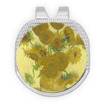 Sunflowers (Van Gogh 1888) Golf Ball Marker - Hat Clip - Silver