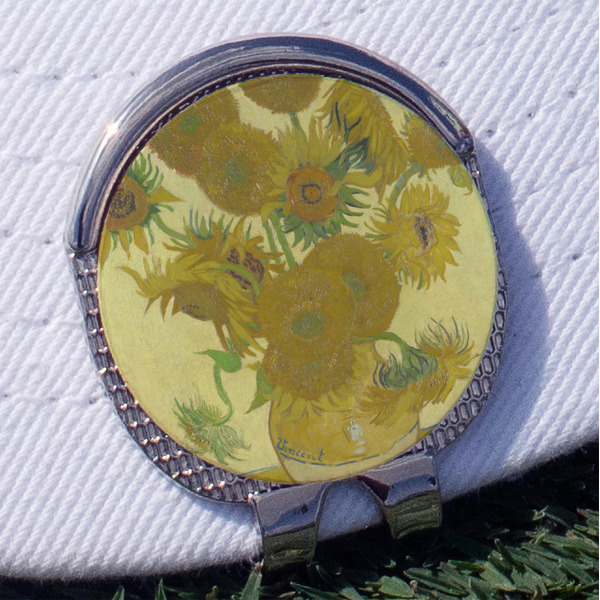 Custom Sunflowers (Van Gogh 1888) Golf Ball Marker - Hat Clip
