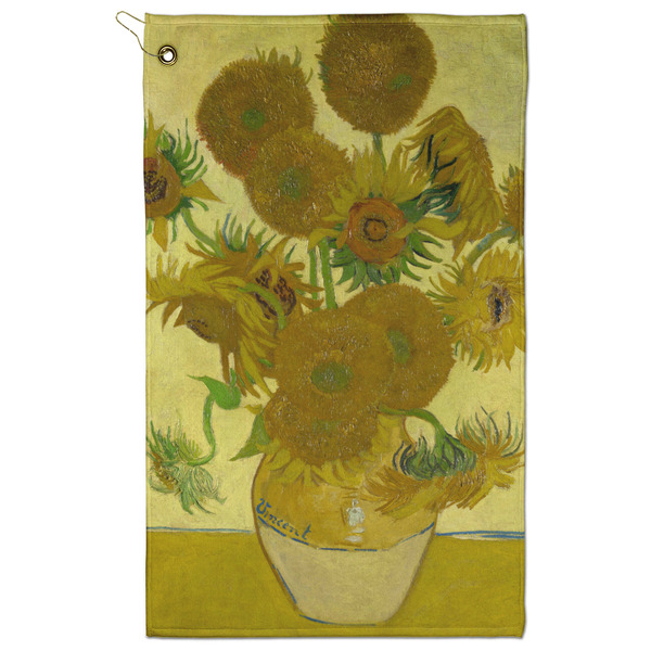Custom Sunflowers (Van Gogh 1888) Golf Towel - Poly-Cotton Blend - Large