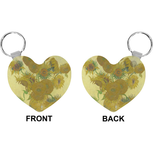 Sunflowers (Van Gogh 1888) Heart Keychain (Front + Back)