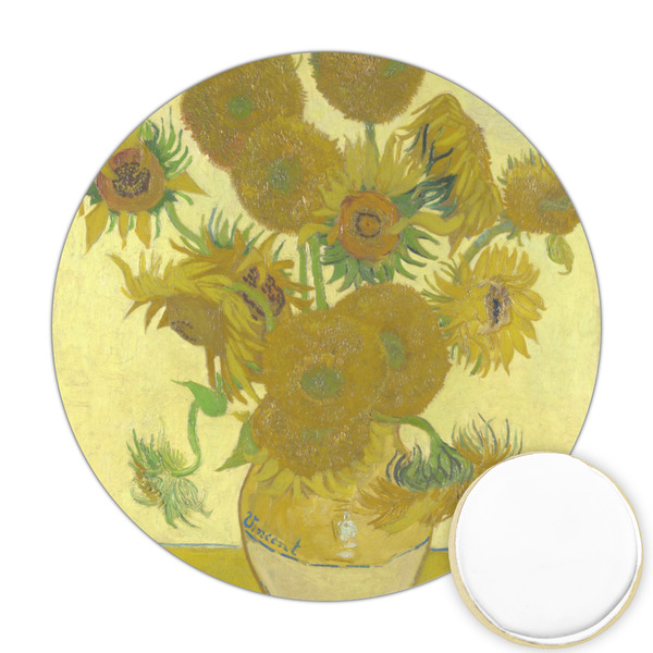 Custom Sunflowers (Van Gogh 1888) Printed Cookie Topper - Round