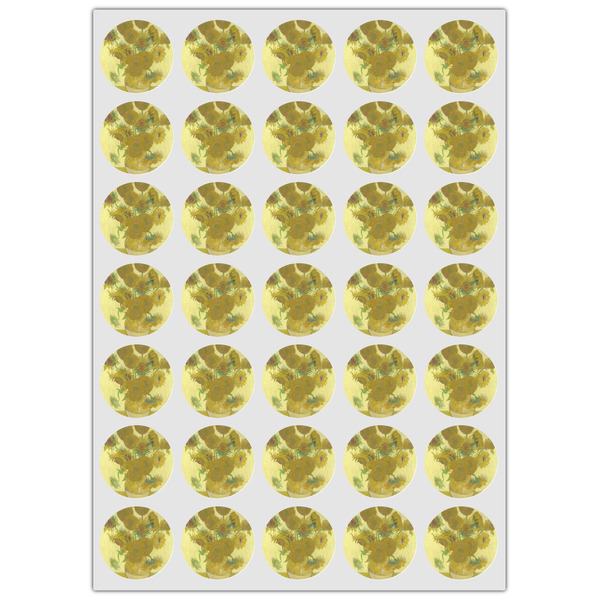 Sunflowers (Van Gogh 1888) Icing Circle - XSmall - Set of 35
