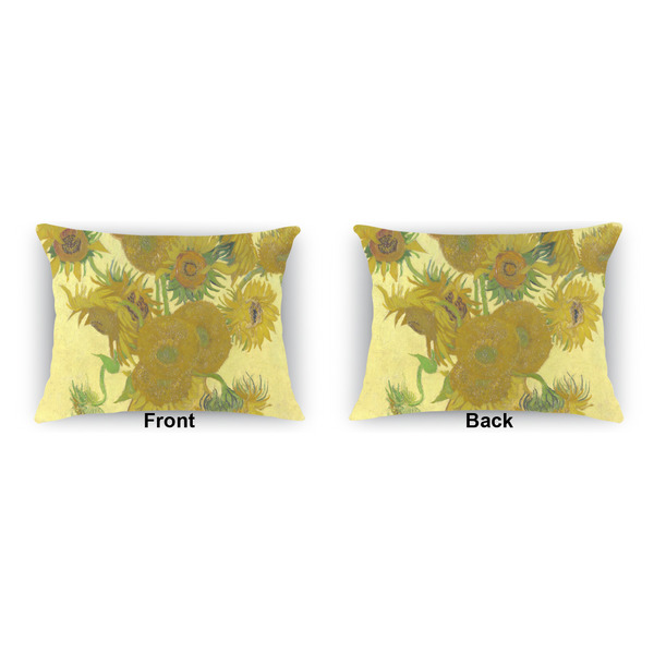 Sunflowers (Van Gogh 1888) Indoor Rectangular Burlap Pillow (Front and Back)