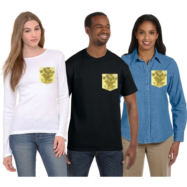 Sunflowers (Van Gogh 1888) Iron On Faux Pocket (On Garments)