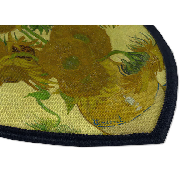 Sunflowers (Van Gogh 1888) Iron On Patch - Shield - Style B - Closeup