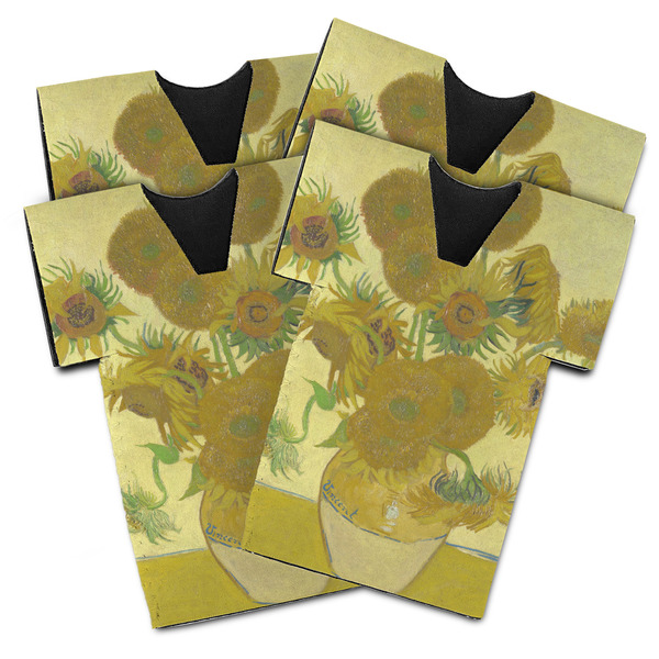 Custom Sunflowers (Van Gogh 1888) Jersey Bottle Cooler - Set of 4