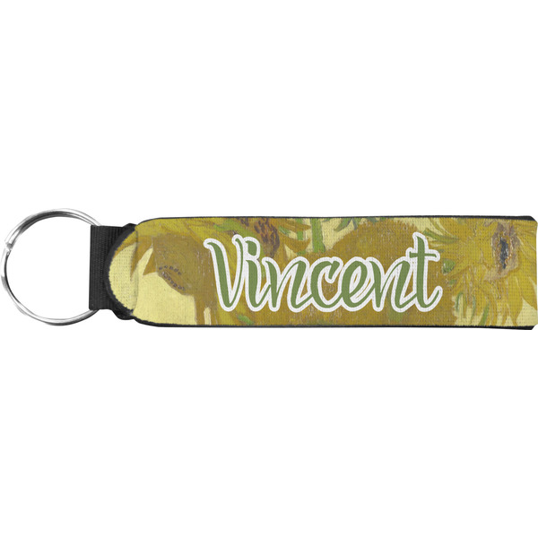 Custom Sunflowers (Van Gogh 1888) Neoprene Keychain Fob