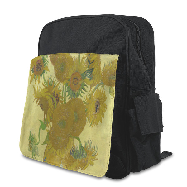 Sunflowers (Van Gogh 1888) Kid's Backpack - Alt View (side view)